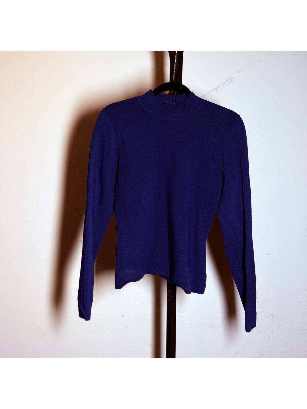 Aritzia Babaton Long Sleeve Knit Top in Navy Blue, Size Large